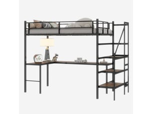 Lit mezzanine 100x200 cm SOGEU   coloris gris