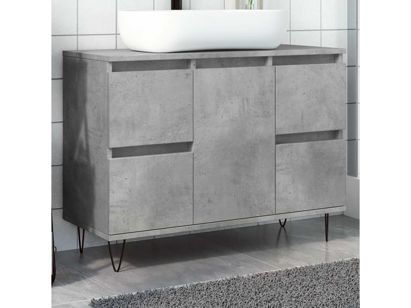  Armoire salle de bain, cabinet de salle de bain gris béton 80x33x60cm bois d'ingénierie cf65212  - Conforama B