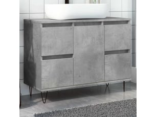 Armoire salle de bain, cabinet de salle de bain gris béton 80x33x60cm bois d'ingénierie cf65212