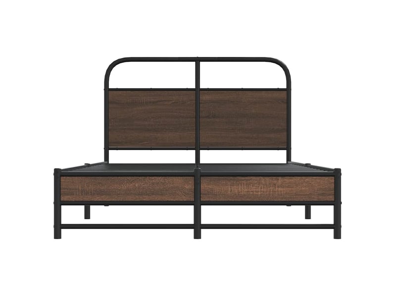  Cadre de lit sans matelas 120x190 cm chêne marron  - Conforama E