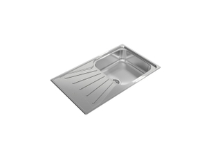 Evier encastrable inox poli reversible 1 bac 1 egouttoir 86x50 cm