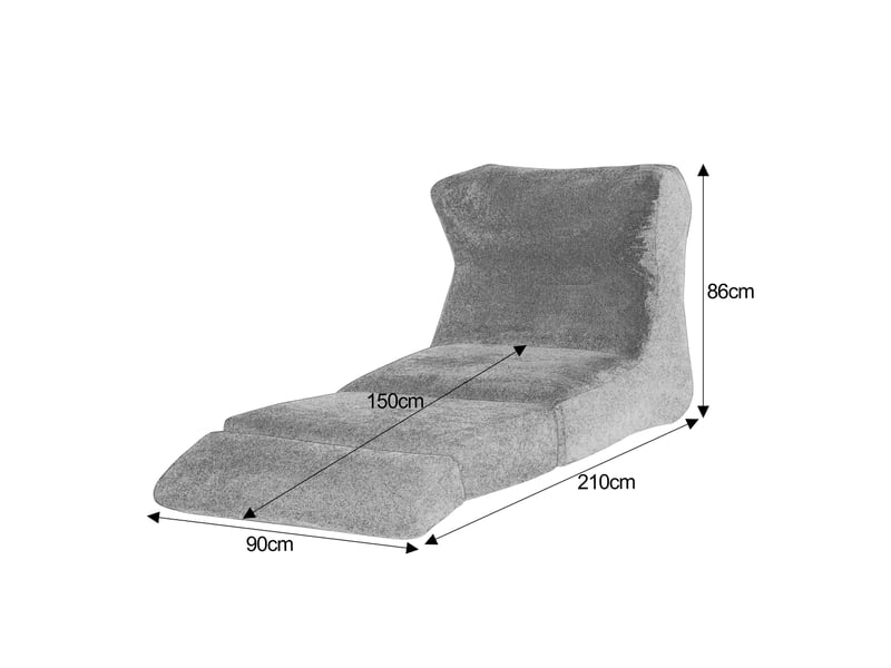  Fauteuil convertible en chaise longue 90x118x86 cm vert en mousse  - Conforama C