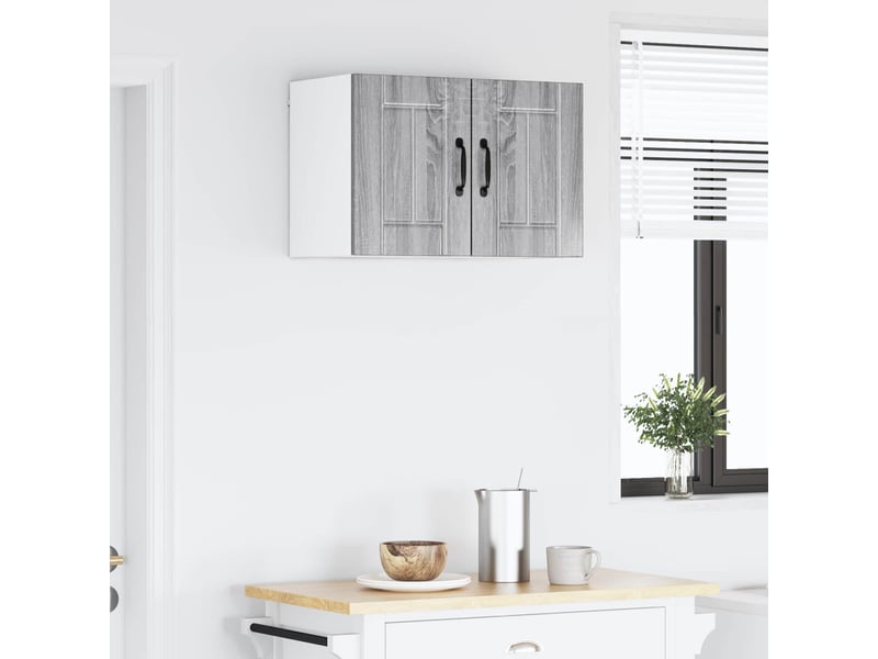 Meuble mural de cuisine | armoire de cuisine 2 pcs sonoma gris bois d'ingénierie shl7760 - Conforama D
