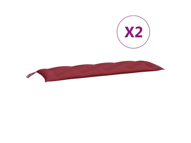  Lot de 2 coussins de banc de jardin, coussins d'assise rouge bordeaux tissu oxford cf58690  - Conforama E