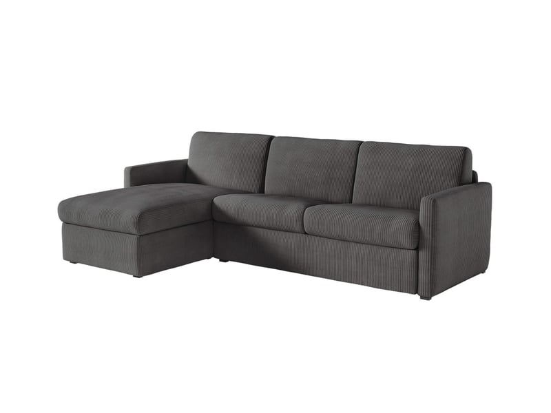  Alice - canapé d'angle réversible convertible système couchage express 4 places en velours côtelé  - Conforama E