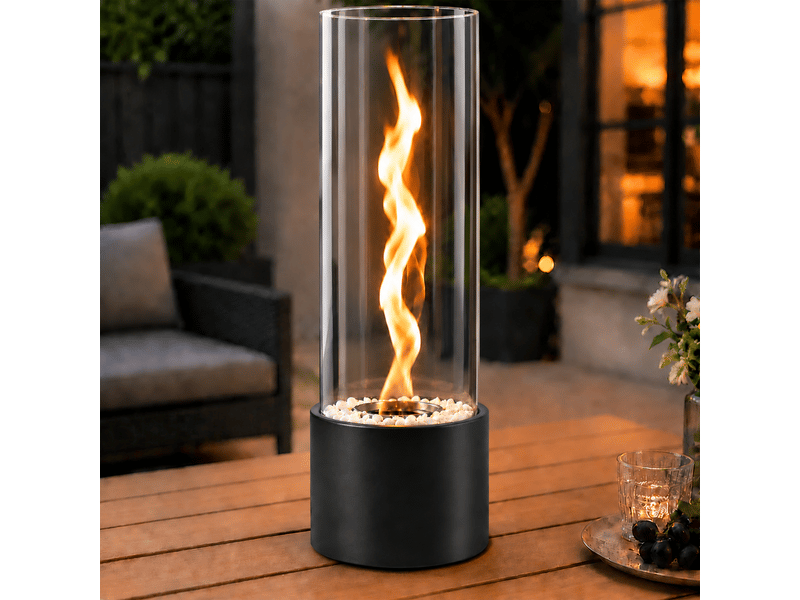 Zmh cheminée éthanol de table portable 16x40.5cm pour intérieur et extérieur - Conforama B