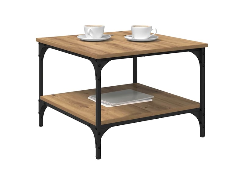  Table de chevet - table basse chêne artisanal 55 x 55 x 40 cm bois d'ingénierie  - Conforama B