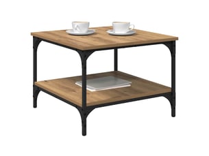 Table de chevet - table basse chêne artisanal 55 x 55 x 40 cm bois d'ingénierie