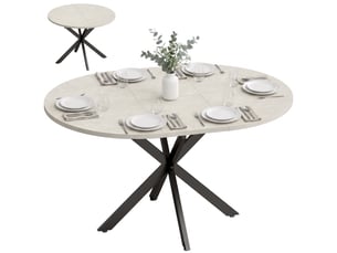 Table à manger extensible 4 à 6 personnes mdf et acier gris 100-135x100 cm