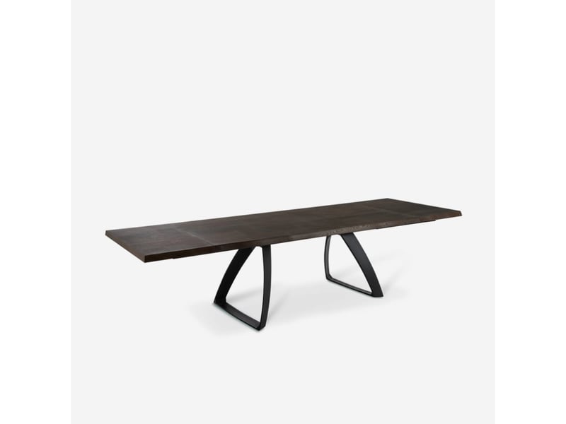  Table à manger extensible en bois et métal 160240x90 timber - marron foncé  - Conforama C