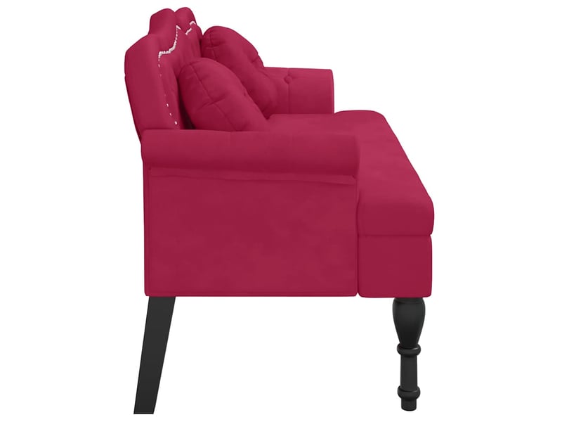  Banc salon, banc interieur avec coussins bordeaux 120,5x65x75 cm velours  - Conforama D