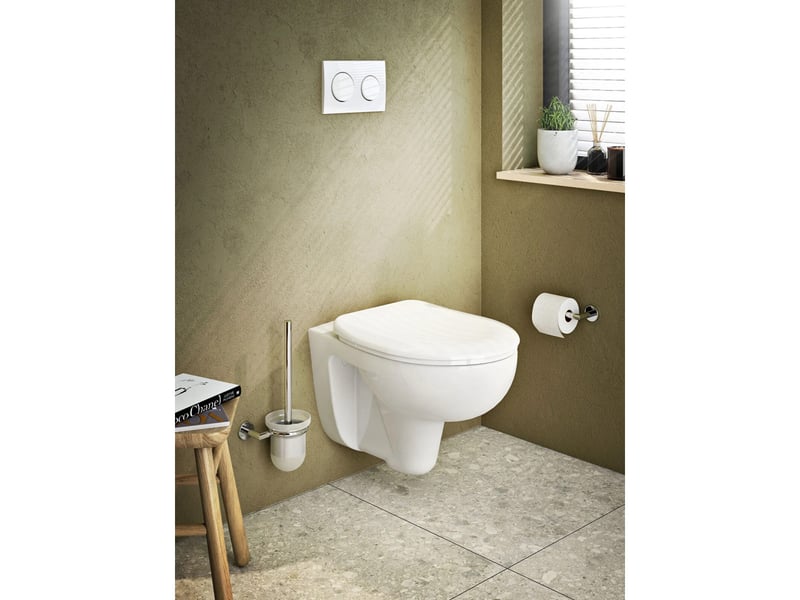  Abattant wc thermoplastique gris clair forme ovale fixation murale 562459 - Conforama C