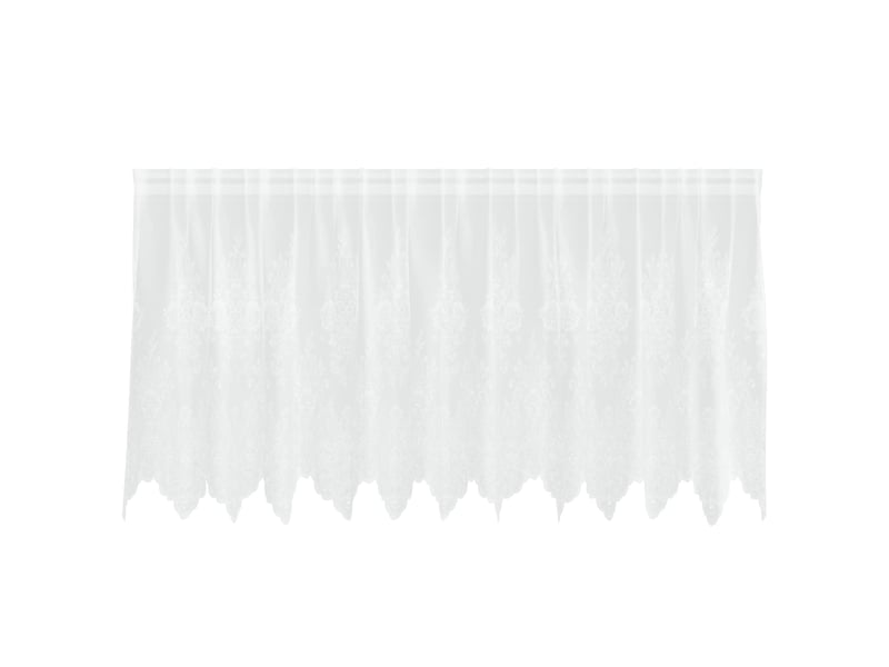 Rideau en dentelle, rideau ajouré, voilage blanc 120 x 300 cm polyester cf43650 - Conforama A