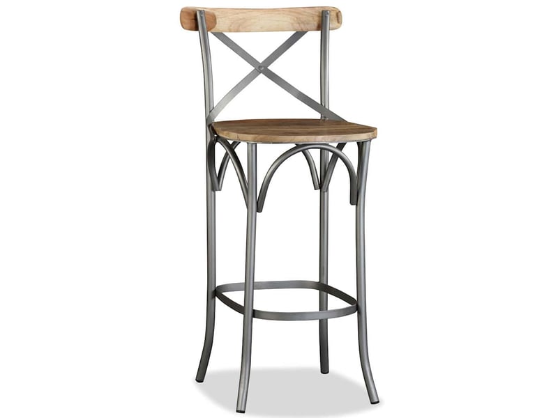  Tabouret de bar, chaise de bar bois de manguier massif  - Conforama B