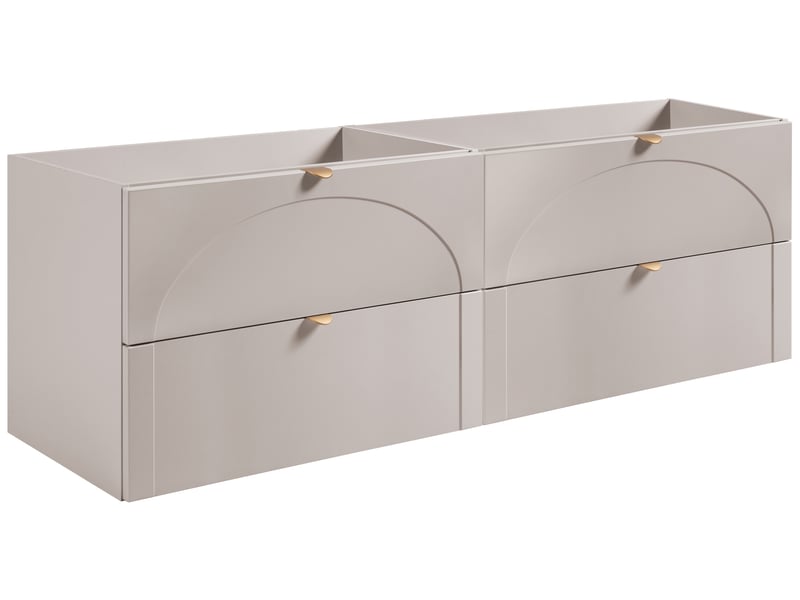  Ensemble de 2 meubles sous-vasque suspendus aura 160 cm cachemire mat k  - Conforama A