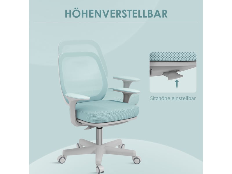  Chaise de bureau pivotante et réglable en hauteur vert 55 x 48 x 82,5-94,5 cm  - Conforama E