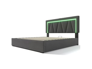 Lit coffre 160x200 cm coloris gris
