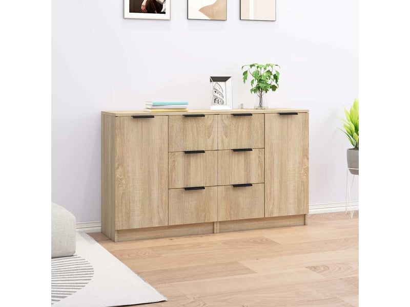  Buffets 2 pcs - bahut - meuble de rangement chêne sonoma 60x30x70 cm bois d'ingénierie  - Conforama B