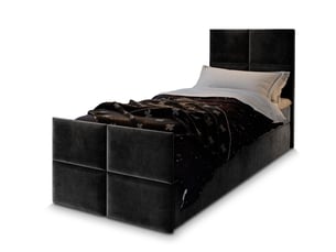 Lit avec rangement 80x200 cm <strong>MASSENO</strong> <strong></strong> coloris noir