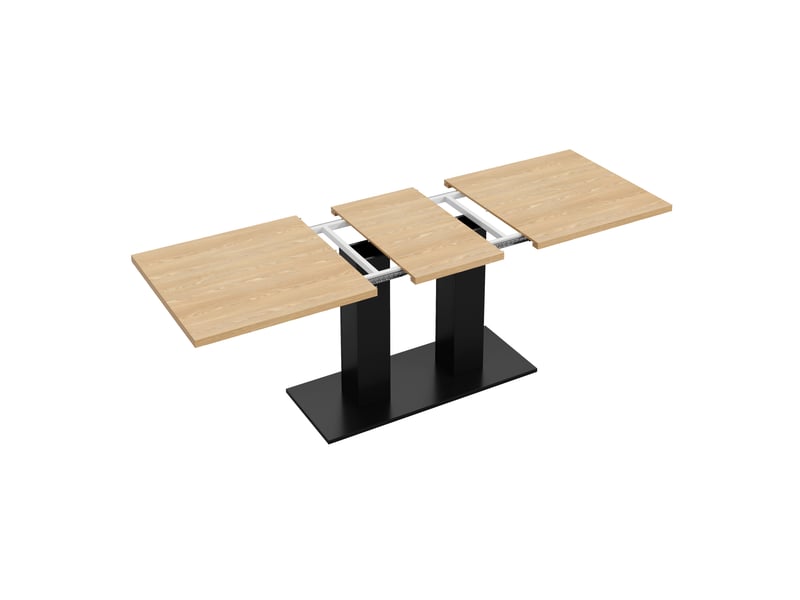  Table à manger extensible, bois naturel, 140180 × 70 cm, 6-8 personnes, plateau épais, style simple  - Conforama D