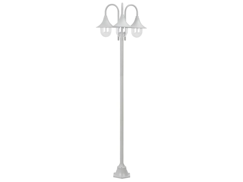  Lampadaire de jardin e27 220 cm aluminium 3 lanternes blanc 02_0042540  - Conforama A