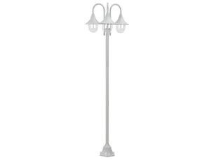 Lampadaire de jardin e27 220 cm aluminium 3 lanternes blanc 02_0042540