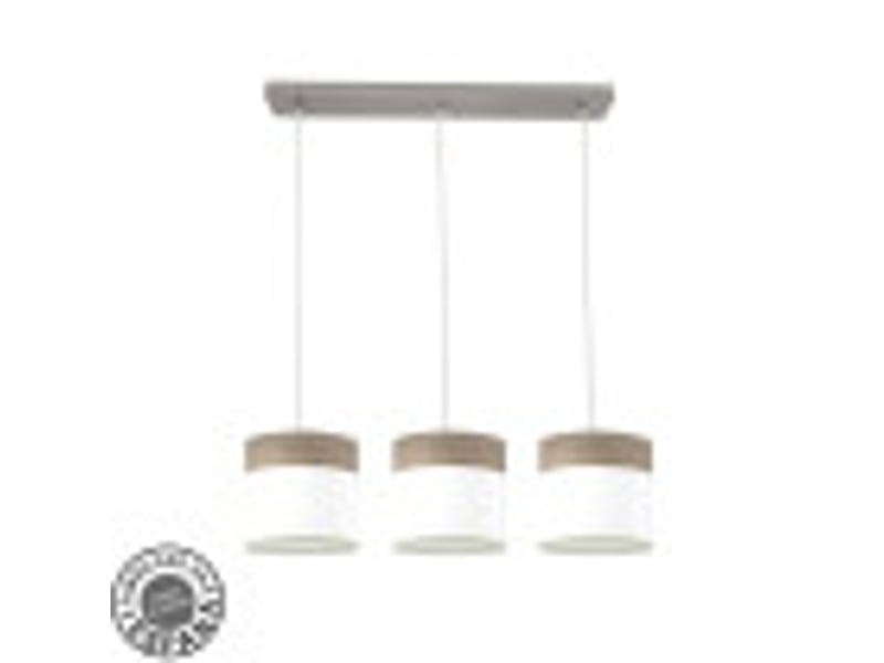  Rampe de plafond fabrilamp cloe nickelblanc-bois gris 3 x e27 hauteur réglable 35-108 cm 60x16 cm 175493083 - Conforama B