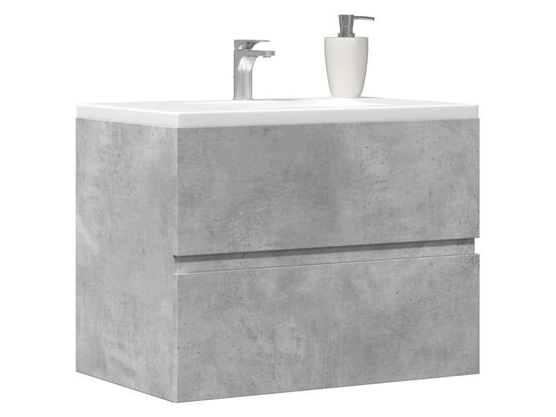 Armoire de salle de bain, meuble de rangement gris béton bois d'ingénierie  - Conforama B