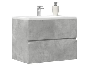 Armoire de salle de bain, meuble de rangement gris béton bois d'ingénierie