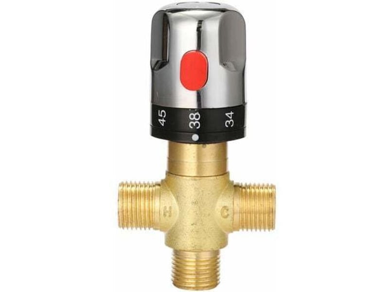 Mitigeur thermostatique solaire pour robinet de douche en laiton et cuivre - Conforama D