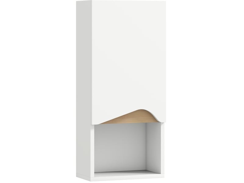  Armoire murale de salle de bains 30x17x67 cm fermeture douce panneau de particules blanc  - Conforama A