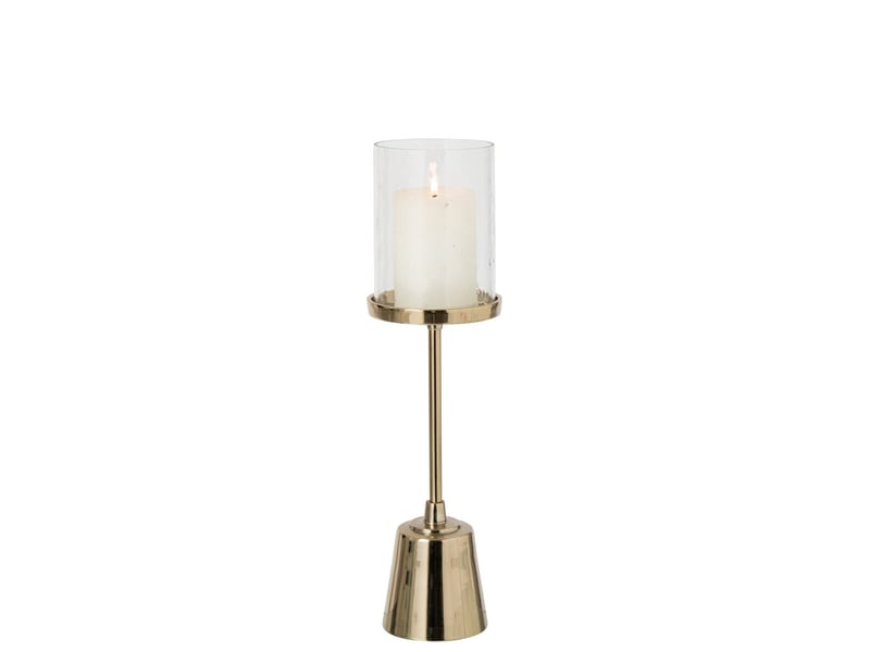  Bougeoir design sur pied dorine 53cm doré  - Conforama B