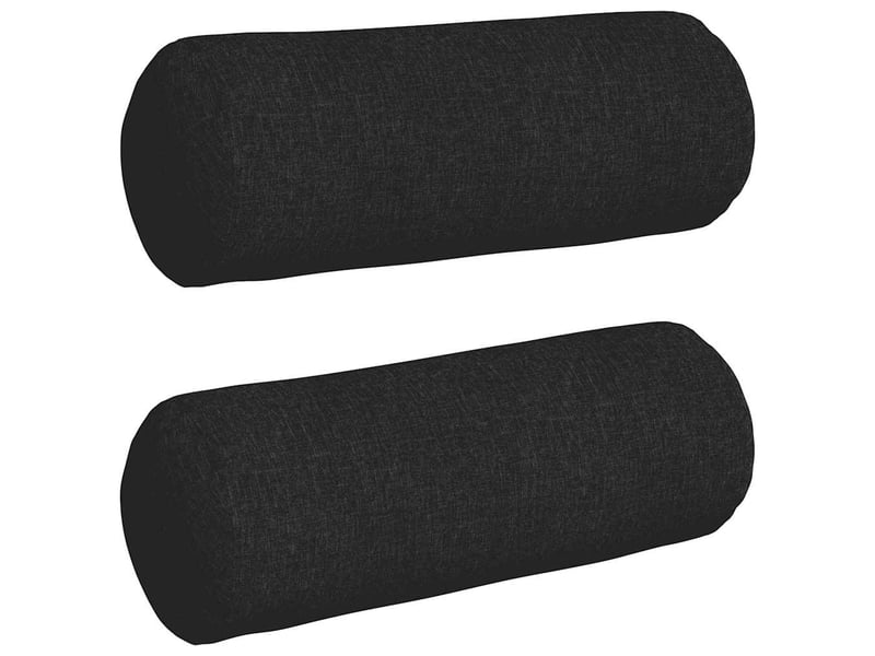  Lot de 2 coussins d'accent, coussins décoratifs, coussins lombaires tissu noir ø 25 x 70 cm cf56703  - Conforama A