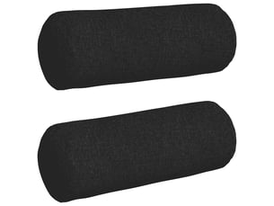 Lot de 2 coussins d'accent, coussins décoratifs, coussins lombaires tissu noir ø 25 x 70 cm cf56703