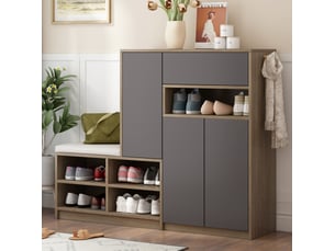 Meuble à chaussures 15 paire(s) <strong>WISHDOR</strong> <strong></strong> coloris gris