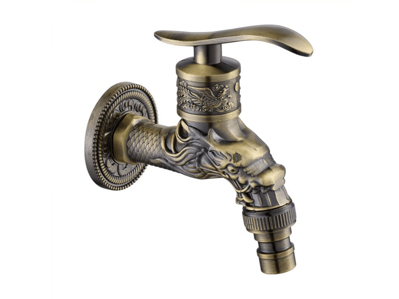  Robinet de machine à laver de piscine à vadrouille froide simple antique, robinet de balcon extérieur à 4 points, robinet rétro en bronze 10*10.8cm  - Conforama A