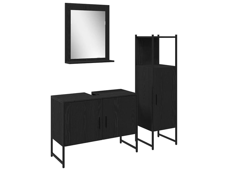  Ensemble de mobilier de salle de bain 3 pc noir cf64413  - Conforama A