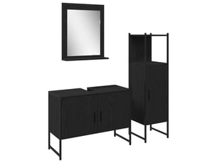 Ensemble de mobilier de salle de bain 3 pc noir cf64413