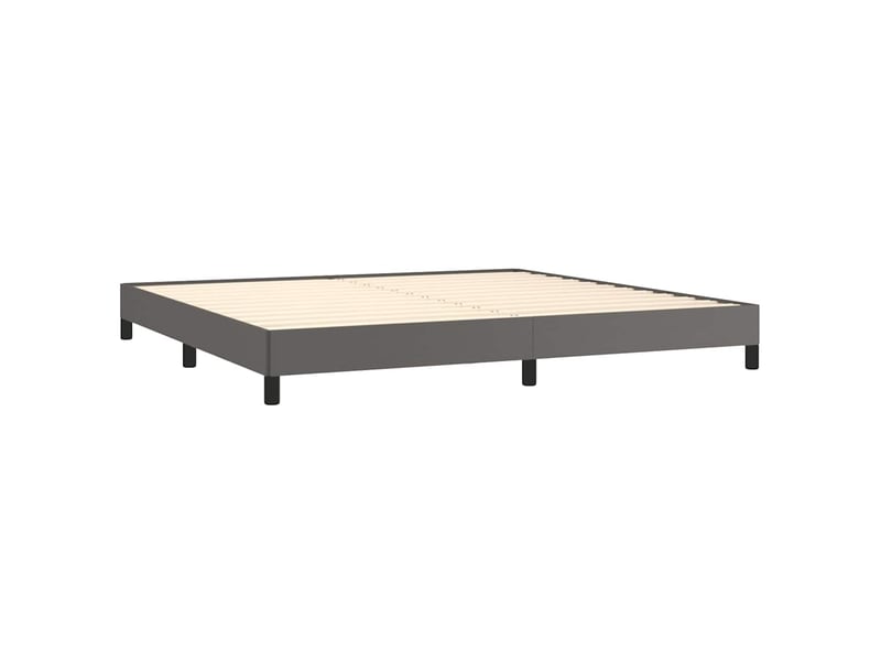  Lit double- lit adulte -  cadre de lit sans matelas gris 200x200 cm similicuir  - Conforama C