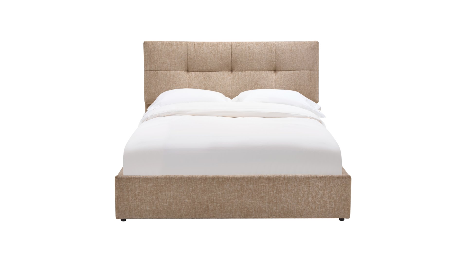 Lit adulte 140x190 cm AALVA taupe 206 Conforama