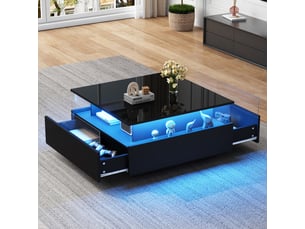 Table basse carré(e) coloris noir <strong>MERAX</strong> <strong>table basse noir</strong> - 70 cmx70 cm