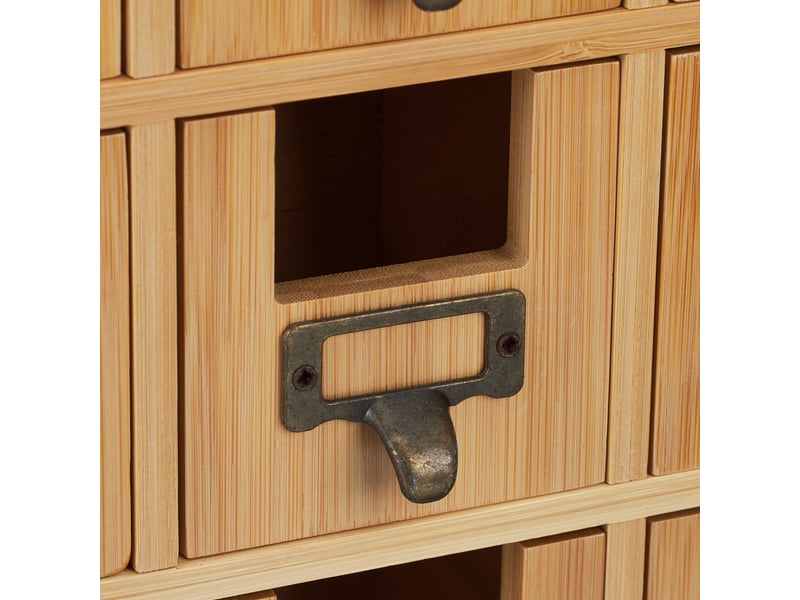  Boîte à thé organisateur avec 9 compartiments amovibles rangement compartiments rustique en bambou naturel 13_0014321  - Conforama C