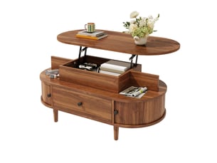 Table basse capsule coloris marron <strong>MODENUIT </strong> <strong></strong> - 50 cmx105 cm