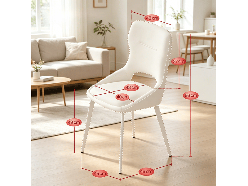 Lot de 6 chaises de salle à manger en chenille grise avec dossier ajouré evryae - Conforama E