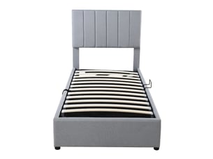 Lit coffre 90x200 cm coloris gris