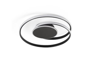 Plafonnier led spiralé à éclairage latéral, d40 x h7,5 cm, lampe de plafond 44 w 3842 lm, noir sable, 3000 k blanc chaud, salon, chambre, cuisine