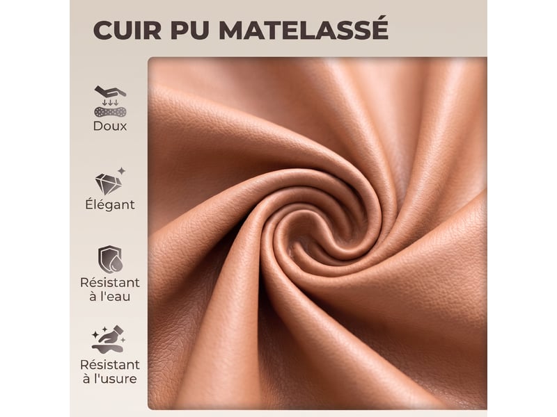  Lot de 2 tabourets de bar, hauteur réglable, pivotant 360°, dossier, accoudoirs, 49,5x48,5x108cm, repose-pieds, marron  - Conforama E