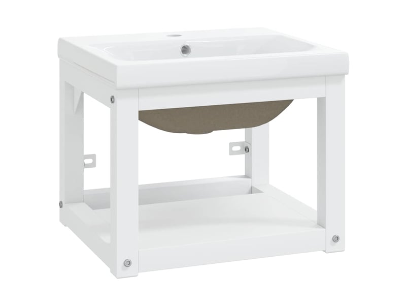 Cadre de lavabo de salle de bain vasque à encastrer blanc fer shl8405 - Conforama A