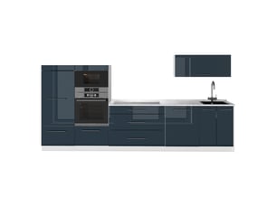Vicco cuisine, bleu foncé brillantblanc, 340cm sans pt