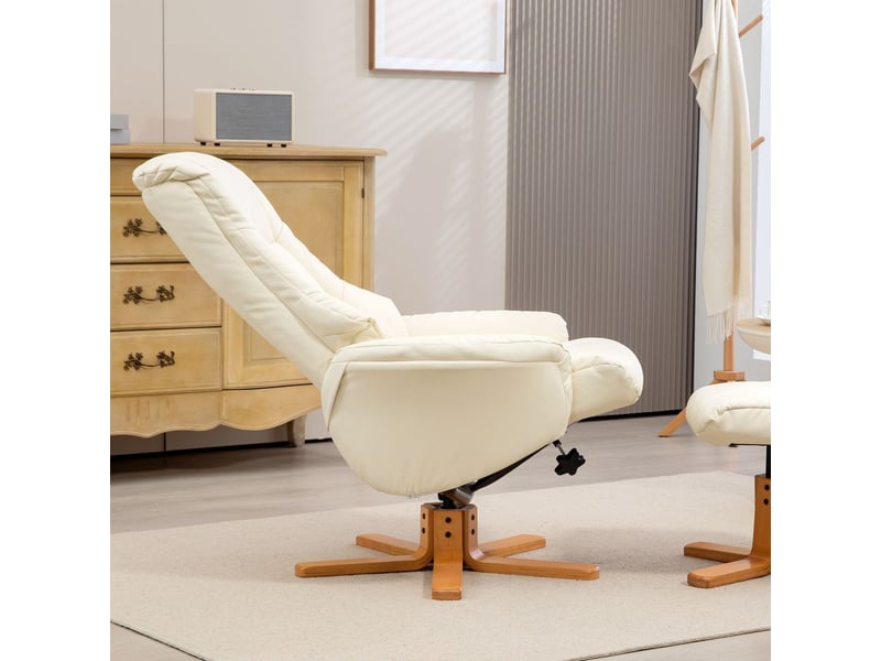  Chaise fauteuil relax tabouret assorti fonction inclinable fonction bascule dossier haut  - Conforama B